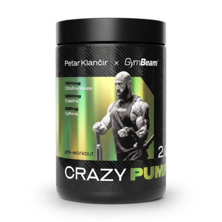 Stimulant pre-antrenament Crazy Pump 2.0 - GymBeam - green apple