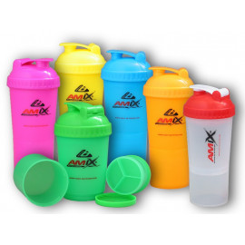 Shaker Monster Bottle Amix 600ml - Capac alb-roșu