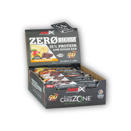 15x Baton Zero Hero cu conținut ridicat de zahăr 65g MIX - Orange Blast