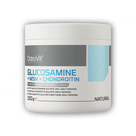 Glucozamină + MSM + condroitină pudră 150g natural