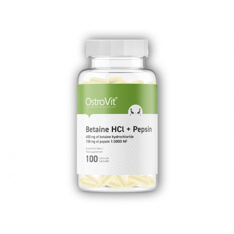 Betaină HCL + pepsină: 100 capsule