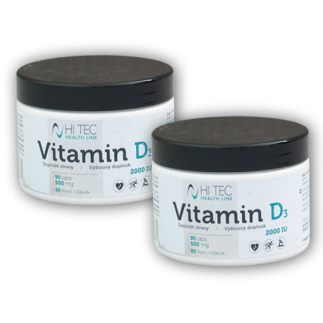 2x Health Line Vitamina D3 2000IU 90 comprimate