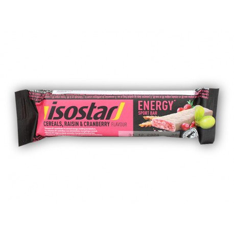 Baton sport Isostar energy 40g - stafide cu merișoare