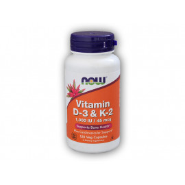 Vitamina D3 și K2 1000 UI/45 ug 120 capsule