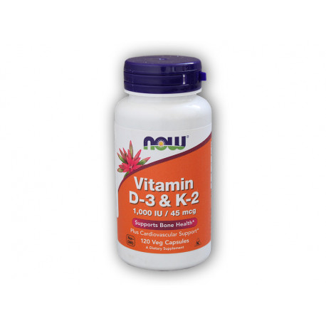 Vitamina D3 și K2 1000 UI/45 ug 120 capsule